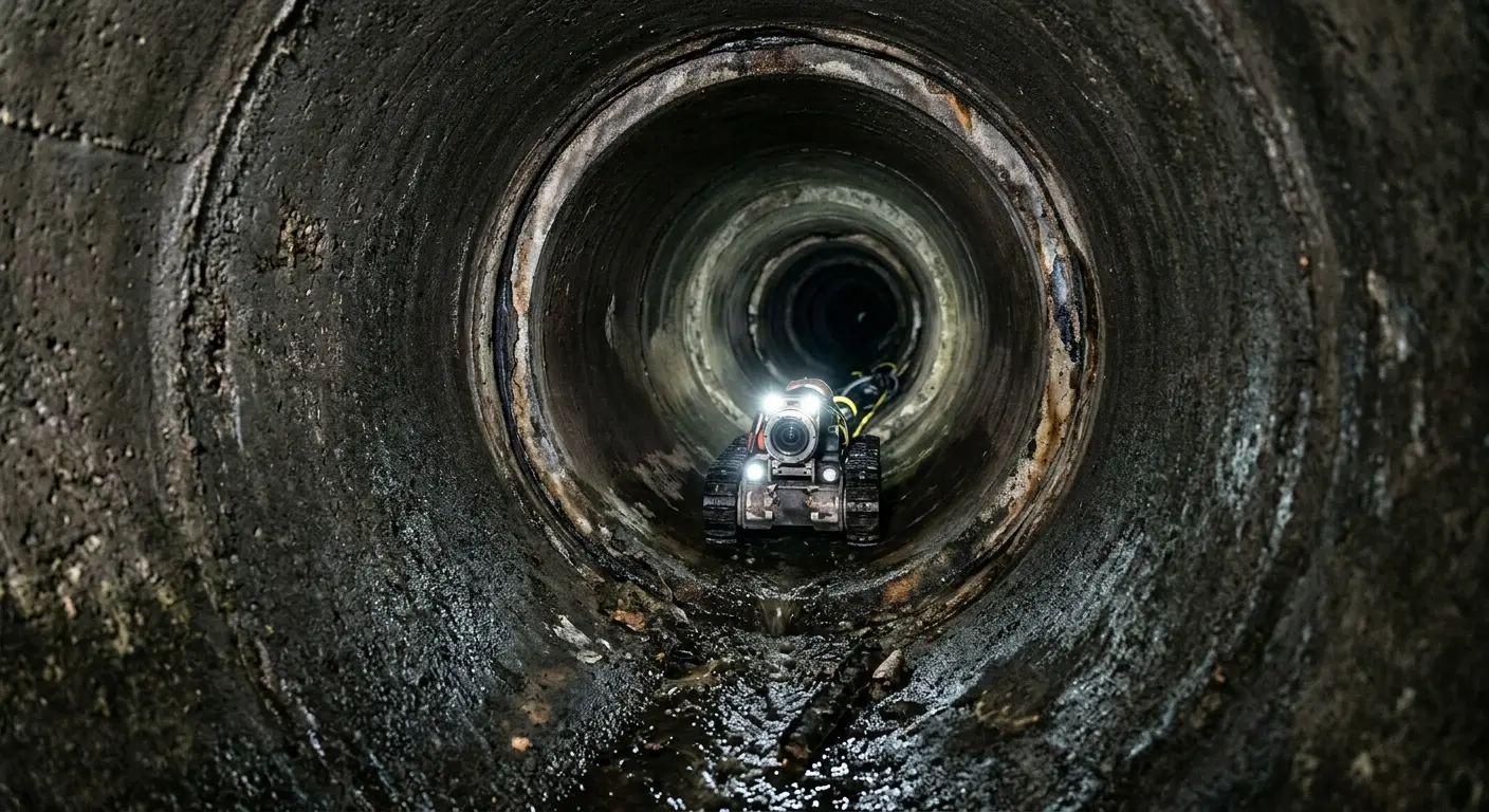 Robotic sewer camera inspecting pipe interior for Drain Snake Service in Terrace Heights